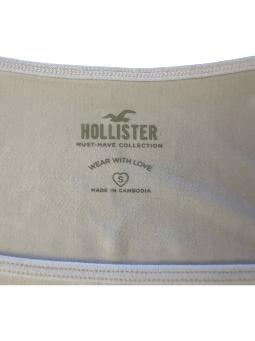 Hollister White Square Neck Long Sleeve Crop Top Womens Small - Picture 5 of 7